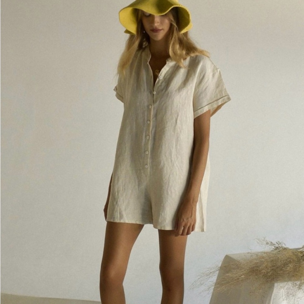 Yoli and Otis Laurent romper in white cotton